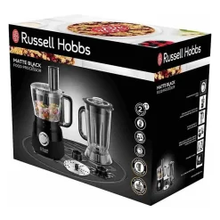 Robot Multifonction - RUSSELL HOBBS - Matte Black 24732-56 - 600 W - Bol 2,5 L - Lames inox - Disque réversible - Noir mat