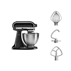 Robot pâtissier KitchenAid Classic Noir 4,3L 10 vitesses Accessoires inclus 5K45SSEOB