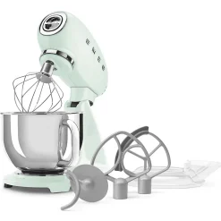 Robot pâtissier multifonctions 4.8l 1000w vert pastel Smeg SMF05PGEU