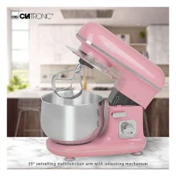 Robot pétrin multifonction 5L 1100W rétro Clatronic KM 3711 Rose