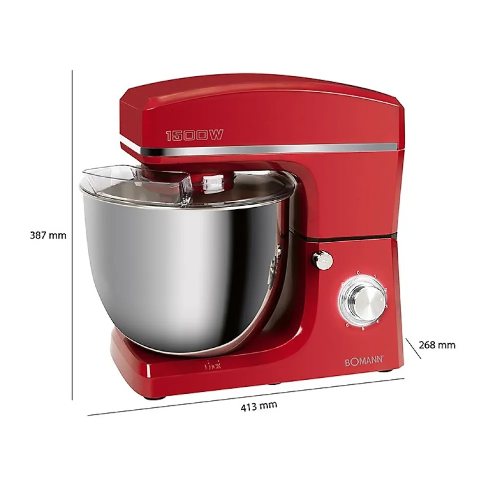 Robot pétrin multifonction 10L 1500W Bomann KM 6036 CB Rouge