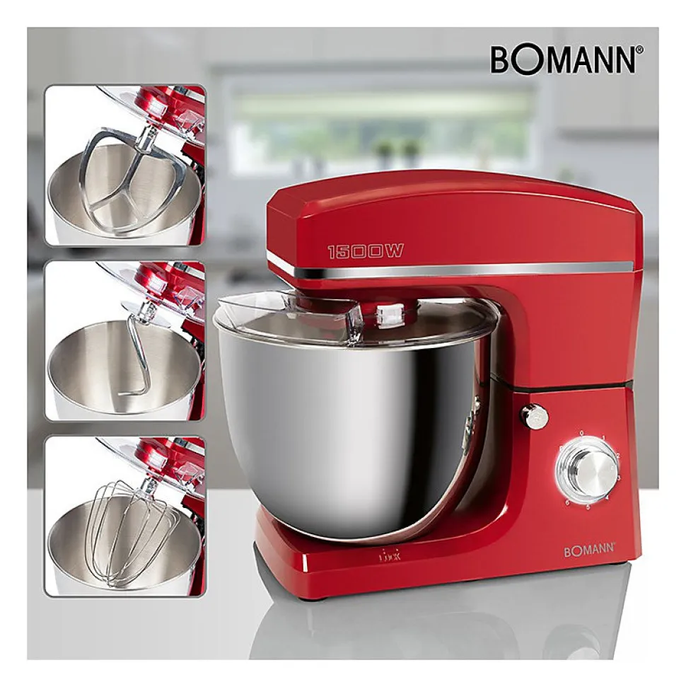 Robot pétrin multifonction 10L 1500W Bomann KM 6036 CB Rouge