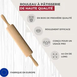 Rouleau à pâtisserie en bois 25 cm Fackelmann Wood Edition