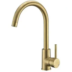 ROUSSEAU Robinet mitigeur de cuisine Koben - Sans douchette - Laiton brosse