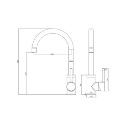 ROUSSEAU Robinet mitigeur de cuisine Koben - Sans douchette - Laiton brosse