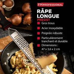Râpe à zeste longue gros grain avec couvercle de protection 42 cm FM Professional Gourmet
