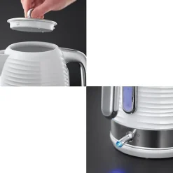 Russell Hobbs 24360-70 Bouilloire 1,7L Inspire, Ebullition Rapide, Niveau Eau Visible, Filtre Anti-Calcaire - Blanc