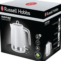 Russell Hobbs 24360-70 Bouilloire 1,7L Inspire, Ebullition Rapide, Niveau Eau Visible, Filtre Anti-Calcaire - Blanc