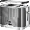 Russell Hobbs 25250-56 Toaster Grille-Pain Geo Steel, 4 Fonctions, Température Ajustable, Réchauffe Viennoiseries, Pince