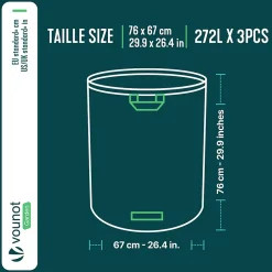 Sac de jardin 272L Lot de 3 sacs XXL VOUNOT