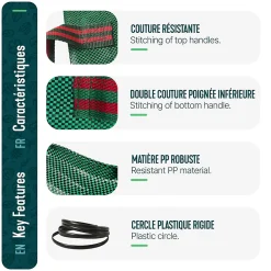 Sac de jardin 500L Lot de 6 sacs Extra Large VOUNOT