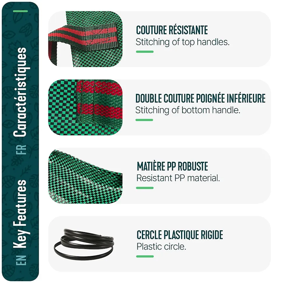 Sac de jardin 500L Lot de 6 sacs Extra Large VOUNOT