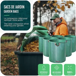 Sac de jardin 500L Lot de 6 sacs Extra Large VOUNOT