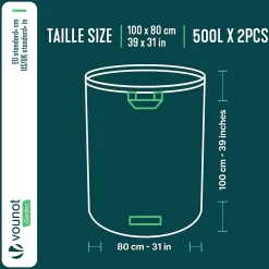 Sac de jardin 500L Lot de 2 sacs Extra Large VOUNOT