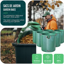 Sac de jardin 272L Lot de 6 sacs XXL VOUNOT