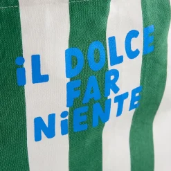 Sac shopping Taxi Brousse - Il Dolce Far Niente - réversible à rayures vertes ou motif léopard