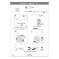 Saint-Gobain Fond de hotte en verre EMAILLE Noir 45x90
