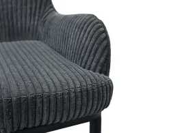 Salinas - lot de 2 chaises de bar - en velours côtelé - gris anthracite - H65 cm - Lisa Design