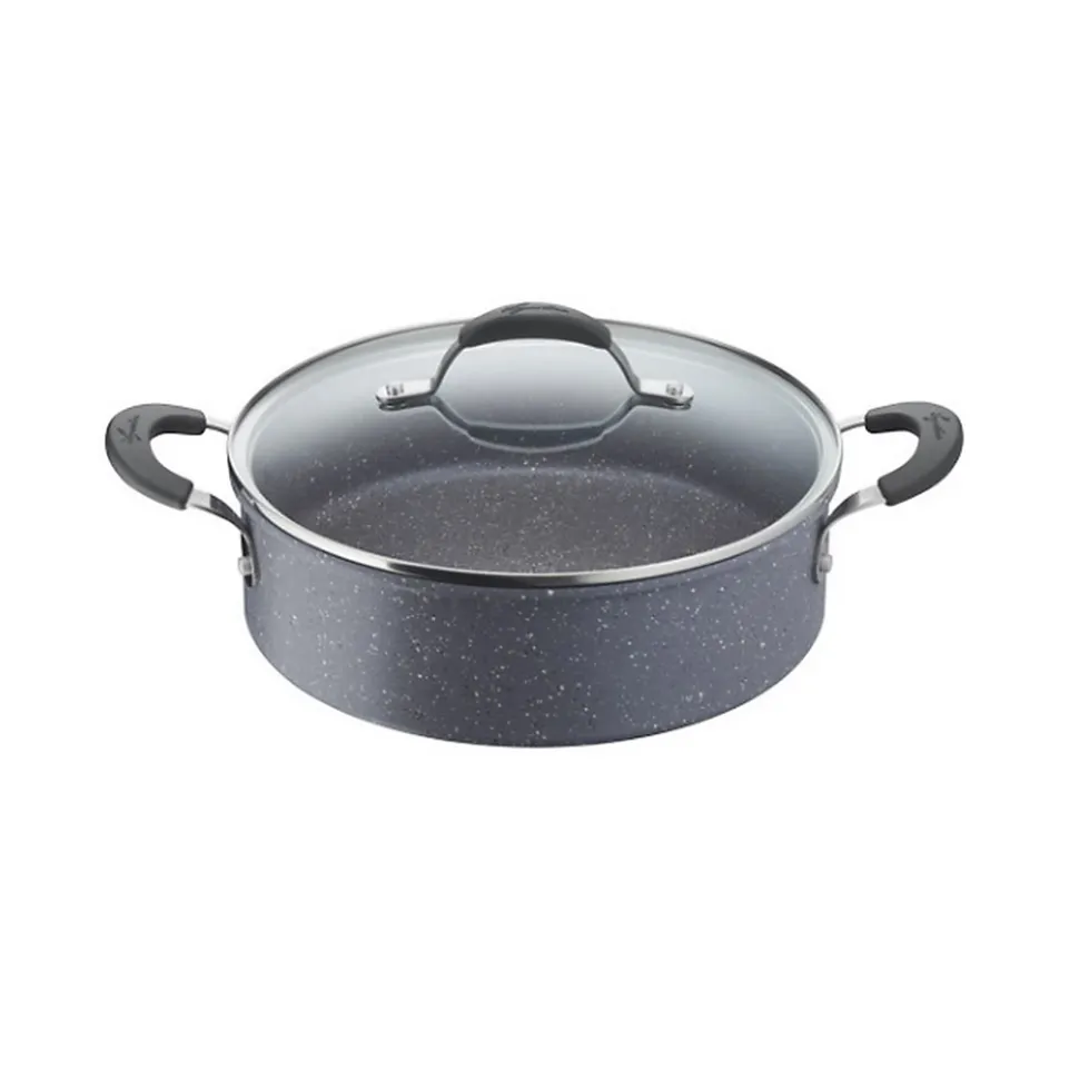 Sauteuse anti-adhésive 26cm + couvercle Lagostina 012163031826 tempra minéral