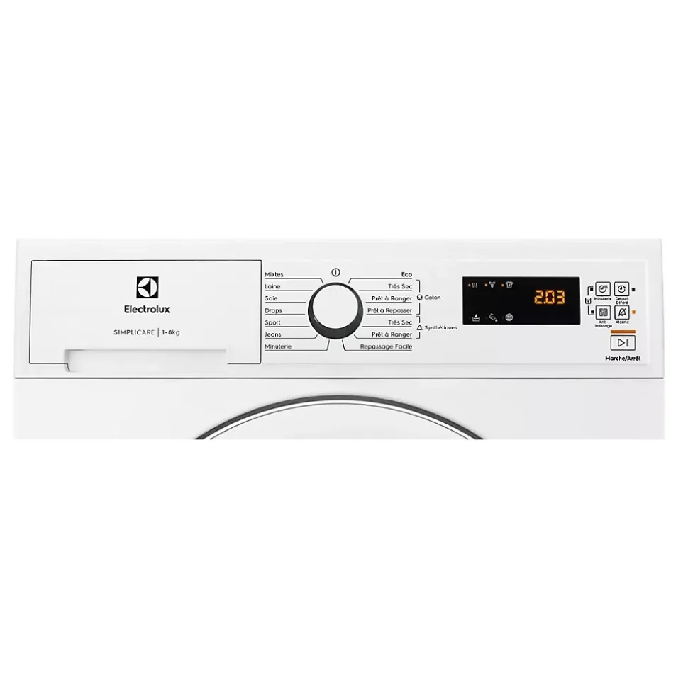 Sèche-linge pompe à chaleur 60cm 8kg blanc Electrolux EDHF2804DC