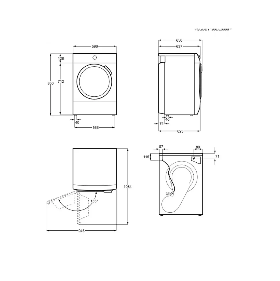 Sèche-linge pompe à chaleur 60cm 8kg blanc Electrolux EDHF2804DC