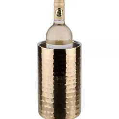 Seau à bouteille en inox finition dorée élégante