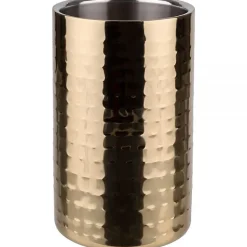 Seau à bouteille en inox finition dorée élégante