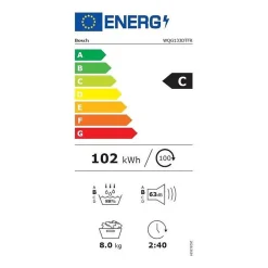 Seche-linge - Pompe a chaleur - BOSCH Série 6 - WQG133DTFR - 8 kg - Induction - 60 cm - Classe A++ - Blanc