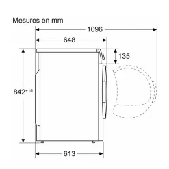 Seche-linge - Pompe a chaleur - BOSCH Série 6 - WQG133DTFR - 8 kg - Induction - 60 cm - Classe A++ - Blanc