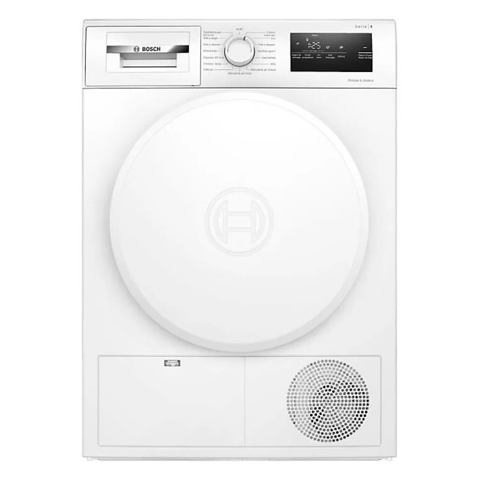 Seche-linge pompe a chaleur BOSCH WTH8300DFR SER4 - 8 kg - L60cm - Classe A++ - Blanc