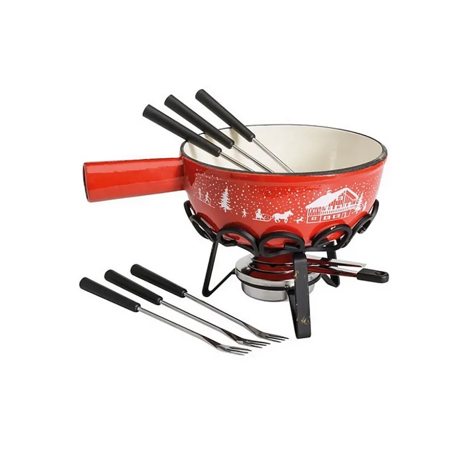 Service à fondue 6 fourchettes rouge Tableandcook SH-C20R