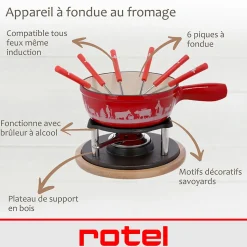Service à fondue au fromage pour 4 personnes Rotel Swiss Tradition