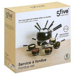 Service à fondue avec plateau tournant - Noir- 5five