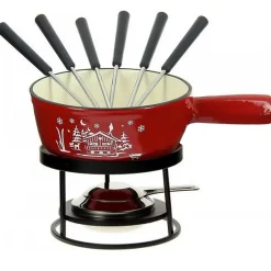 Service à fondue chalet rouge Tableandcook HHF-078 chalet