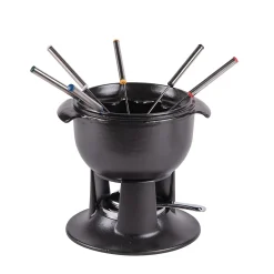 Service à fondue tulipe noir 21 cm