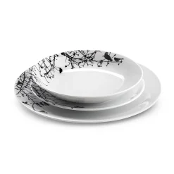 Service 18 pièces Blanc et Noir - Aurore par Médard de Noblat