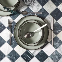 Service à vaisselle 12 pièces en grès vert