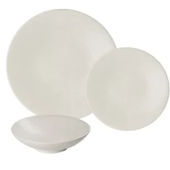 Service d'assiettes Vésuvio Blanc 18 pièces