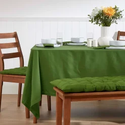 Serviette de table en coton - Lot de 4 - vert foncé - HOMESCAPES - Lavable en machine
