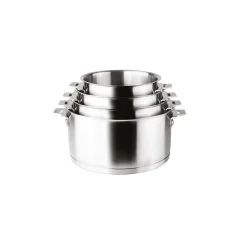 Set 3 casseroles inox 16 / 18 / 20 cm + poignée Lacor 56610 combi