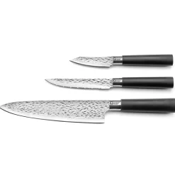 Set 3 couteaux de cuisine : office, utile et chef Noir - Katana par Richardson Sheffield