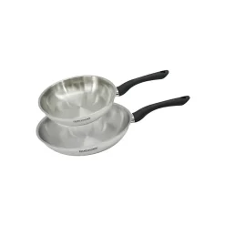 Set 2 poêles 24 et 28 cm en inox Fackelmann Geneva