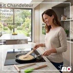 Set chandeleur avec crêpière 26 cm et 3 ustensiles Elo Ducato
