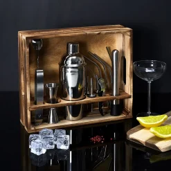 Set cocktail 15 accessoires avec support cagette Lounge