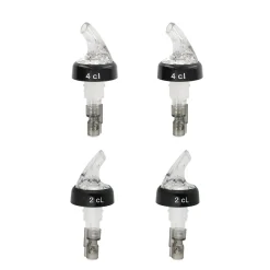 Set de 4 becs verseurs doseurs à alcool à bille 2 cl et 4 cl Fackelmann