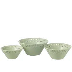 Set de 3 bols en céramique vert 20x20x9 cm