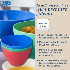 Set de 3 bols pour cuisiner avec les enfants Dr. Oetker Peppa Pig