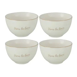 Set de 4 bols viser la lune en porcelaine blanc 11x11x7 cm