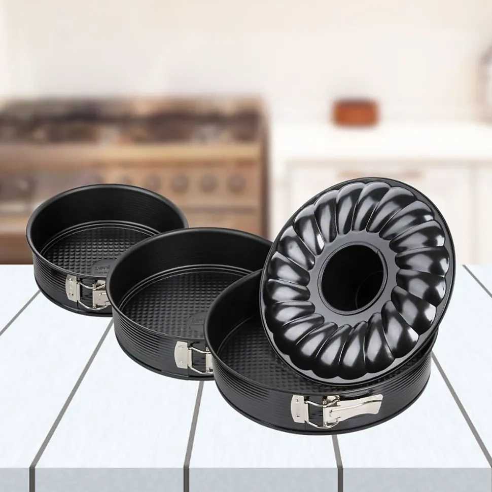 Set de 2 moules à manqué et 1 moule à manqué et savarin diamètres 20, 24 , 28 cm Zenker Black Metallic