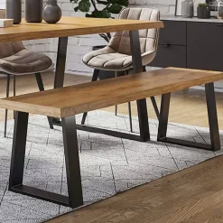 Set de 2 peids de table Marstal trapézoïdaux en acier hauteur 42 cm en.casa